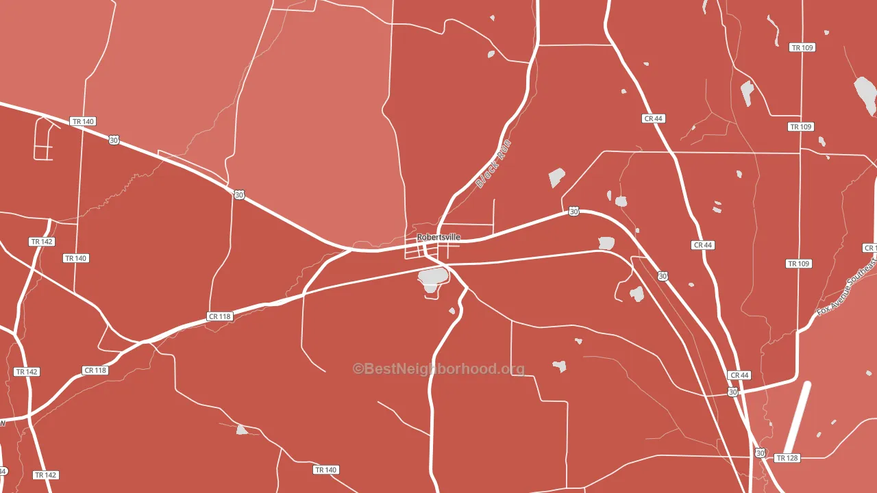 44670, OH block-group political-lean map