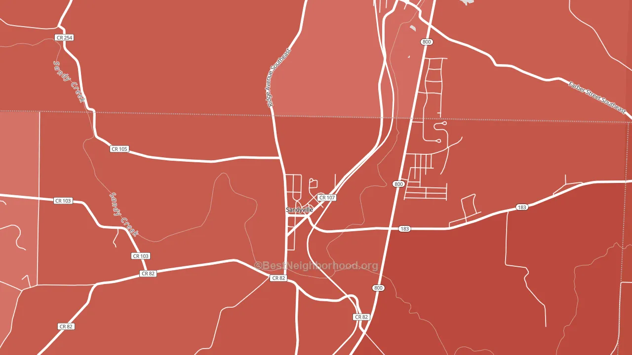 44671, OH block-group political-lean map