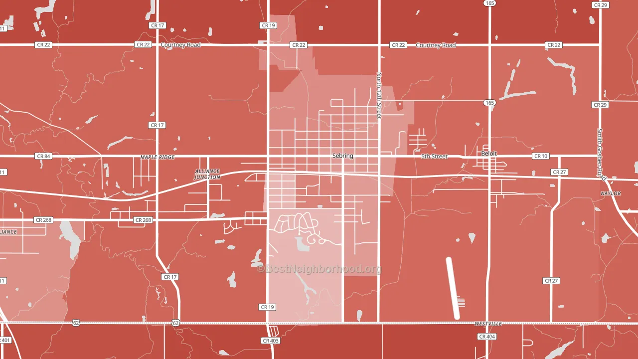 44672, OH block-group political-lean map