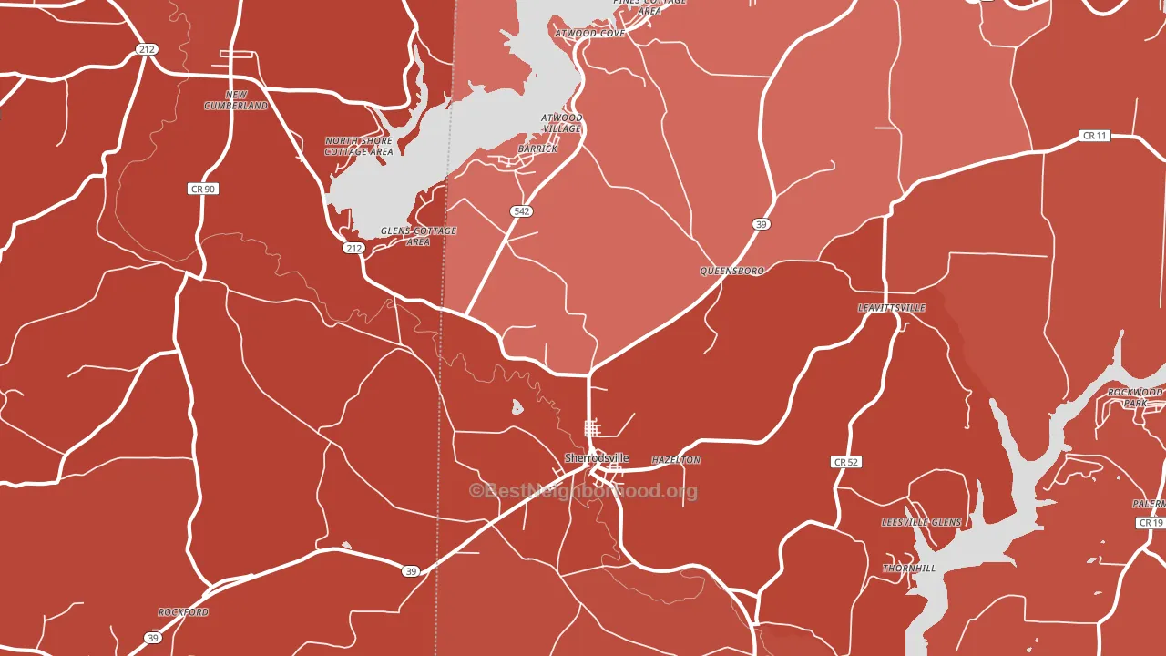 44675, OH block-group political-lean map