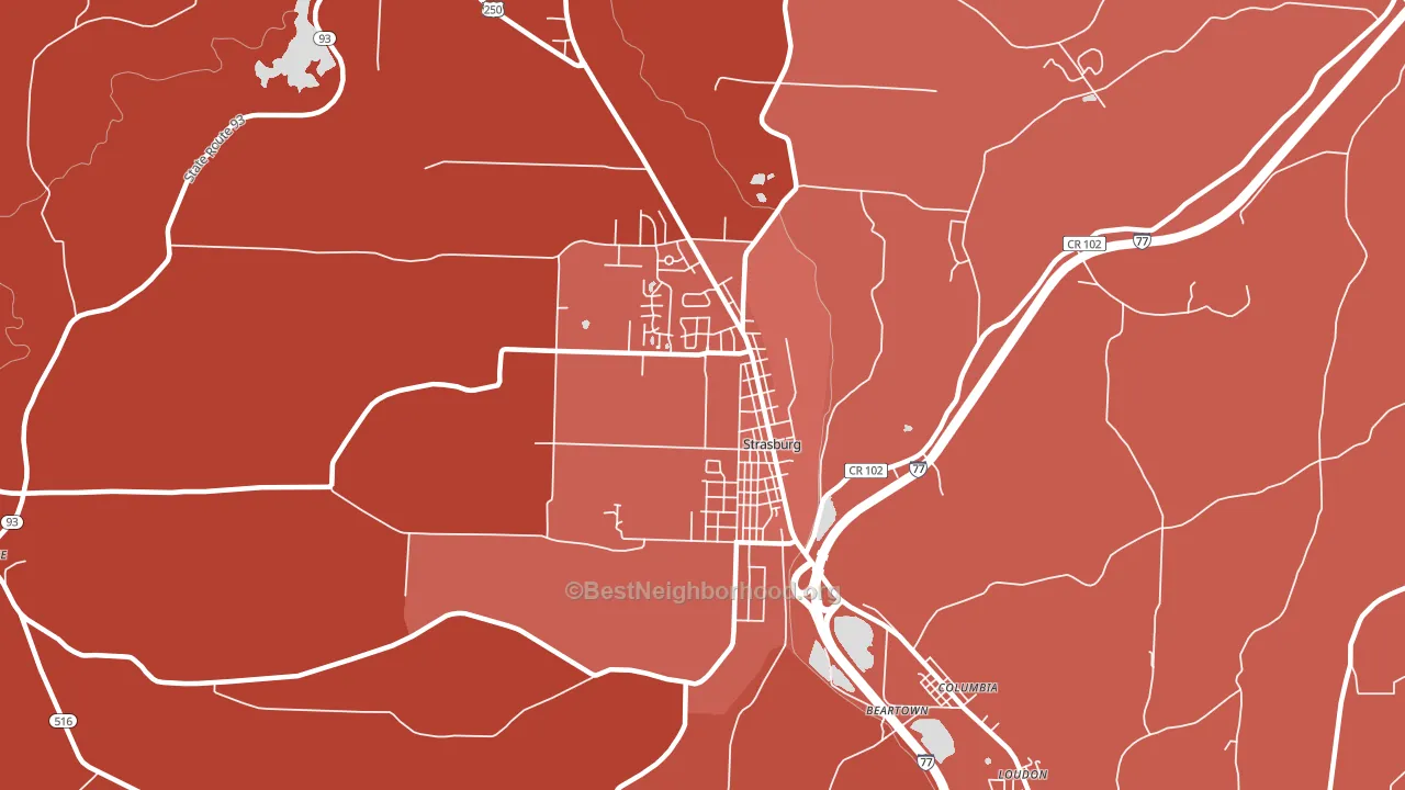 44680, OH block-group political-lean map