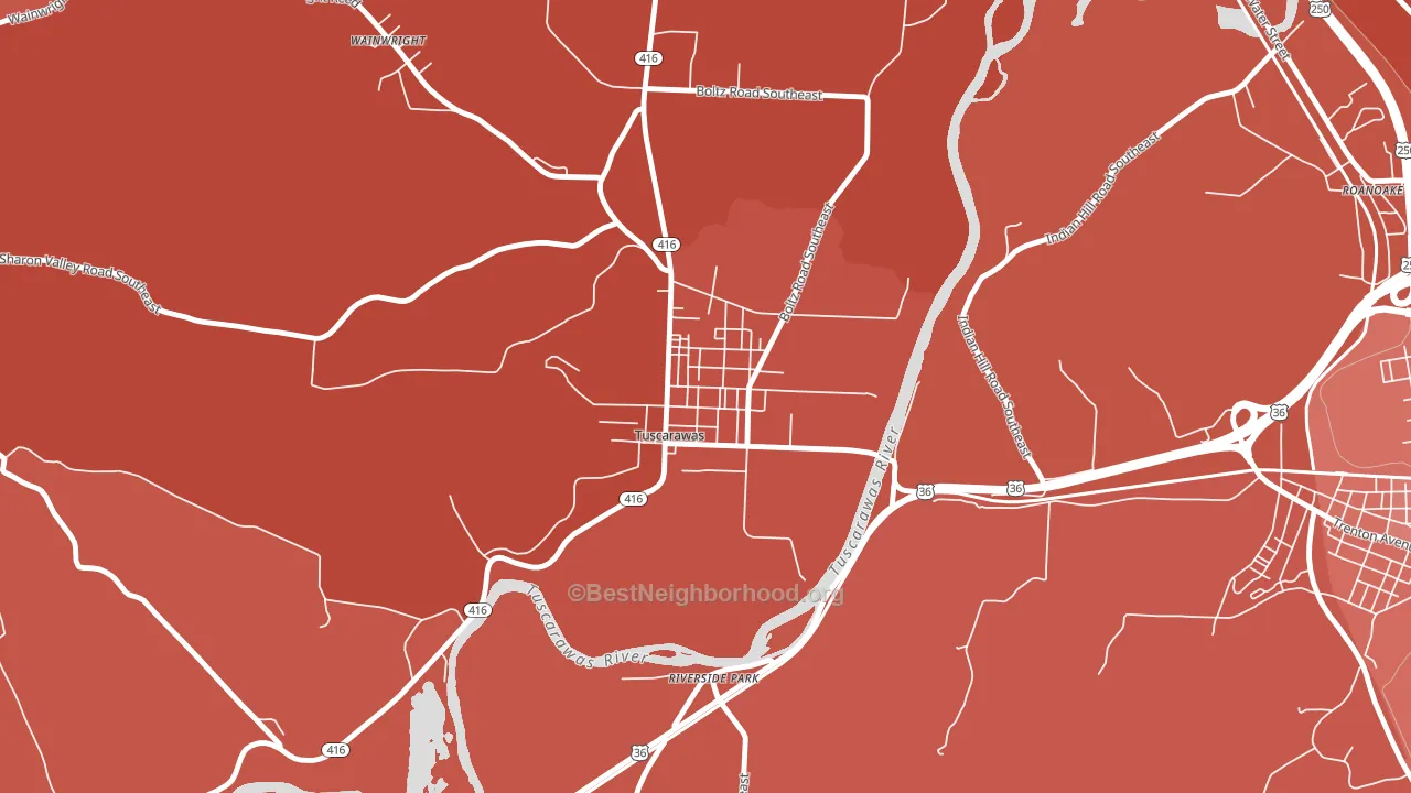 44682, OH block-group political-lean map
