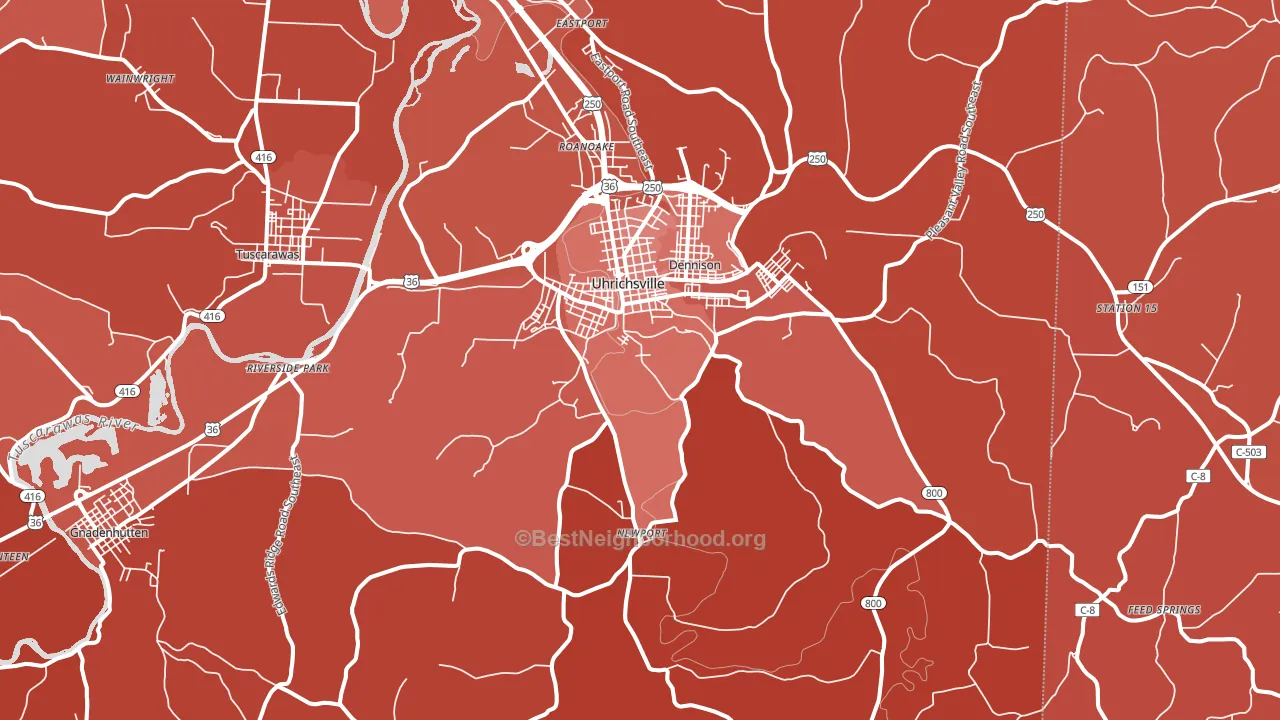 44683, OH block-group political-lean map