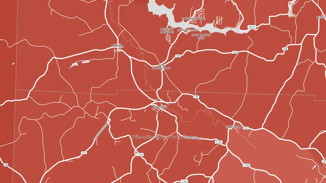 44695, OH block-group political-lean map