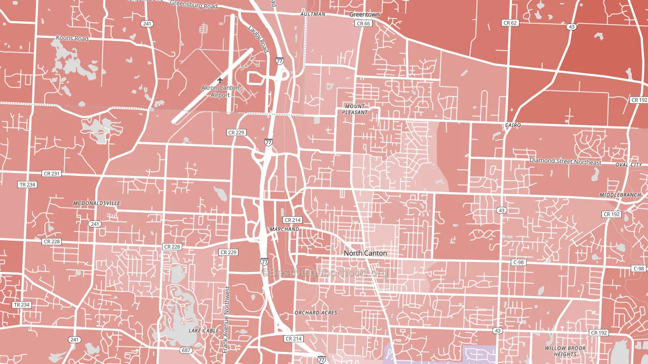 44720, OH block-group political-lean map
