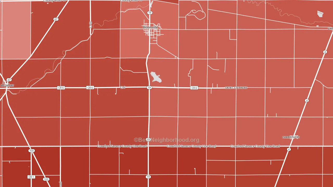 44818, OH block-group political-lean map