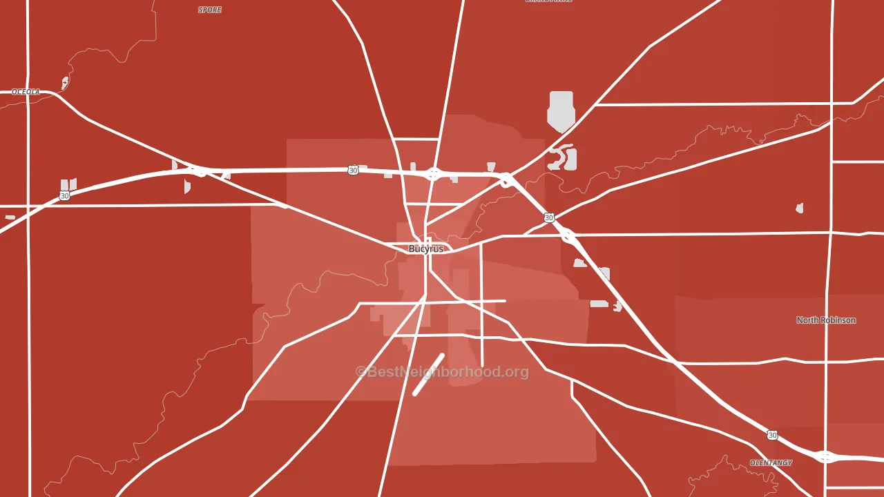44820, OH block-group political-lean map