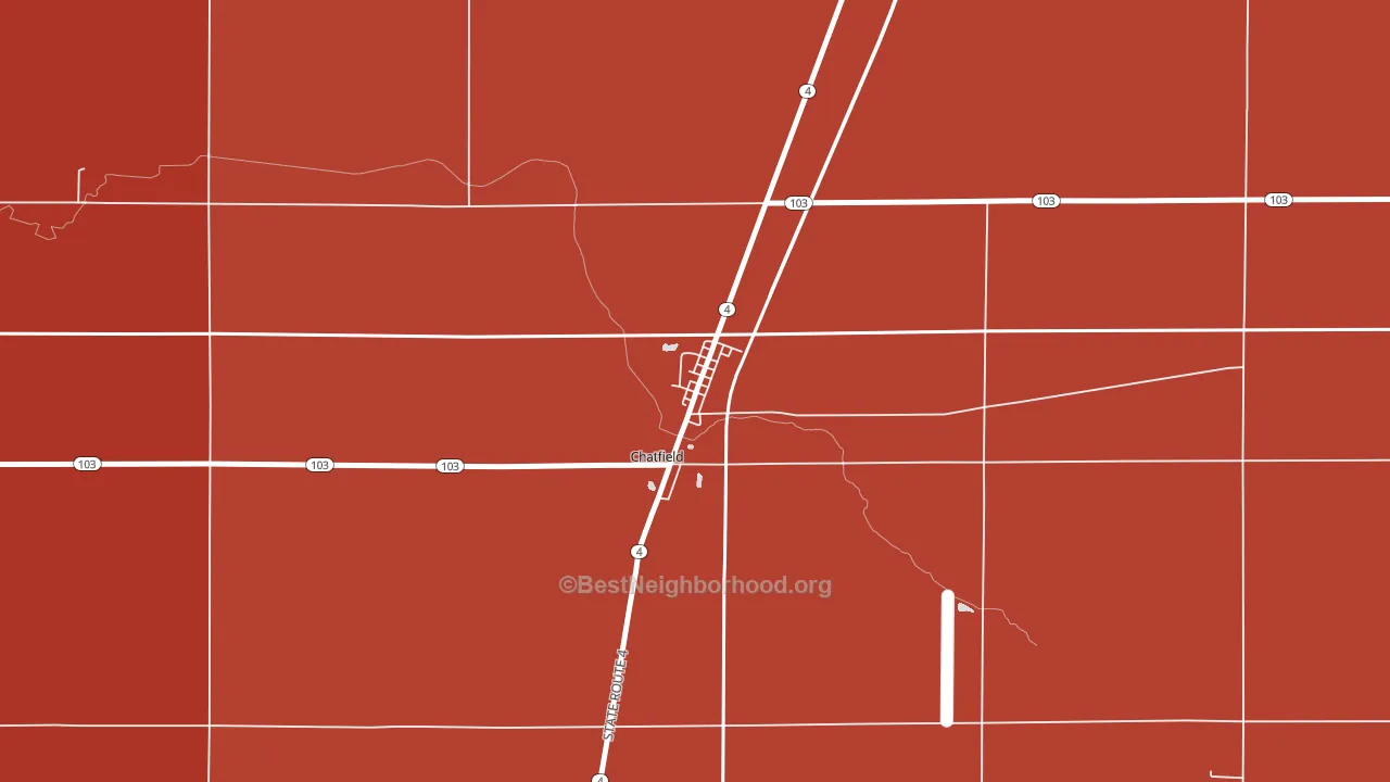 44825, OH block-group political-lean map