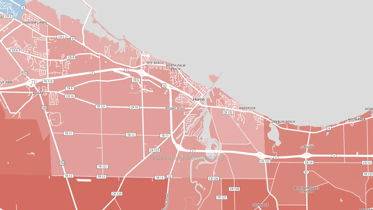 44839, OH block-group political-lean map