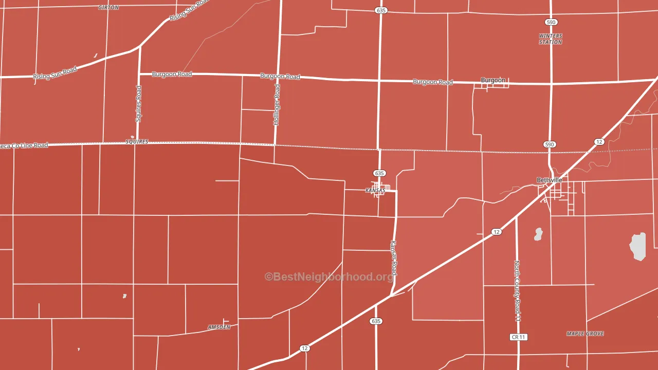 44841, OH block-group political-lean map