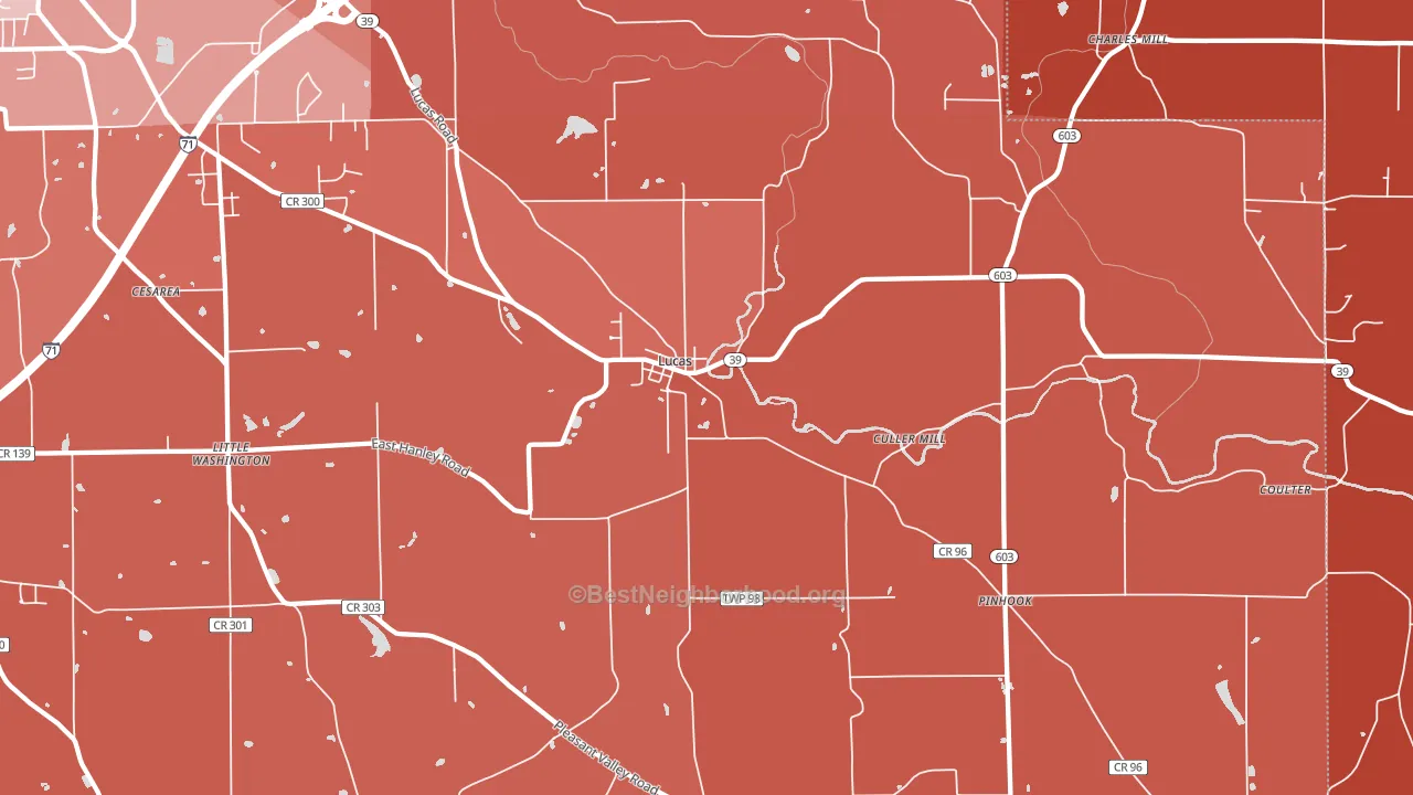 44843, OH block-group political-lean map