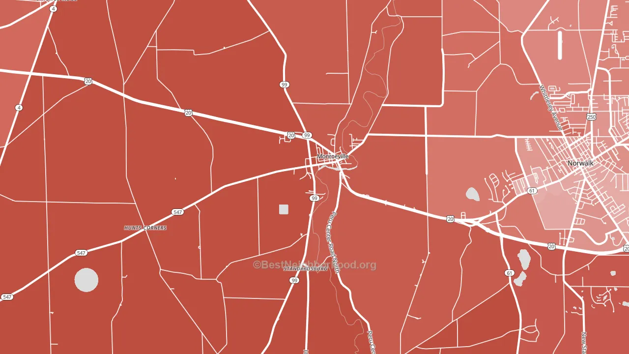 44847, OH block-group political-lean map