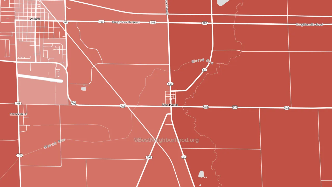 44850, OH block-group political-lean map