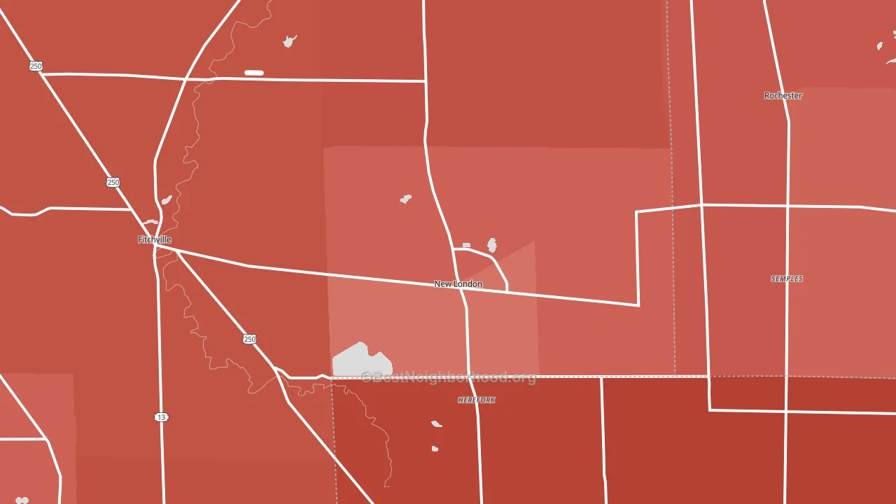 44851, OH block-group political-lean map