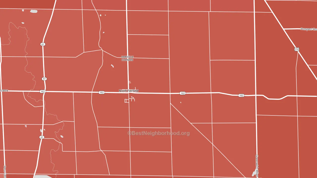 44855, OH block-group political-lean map