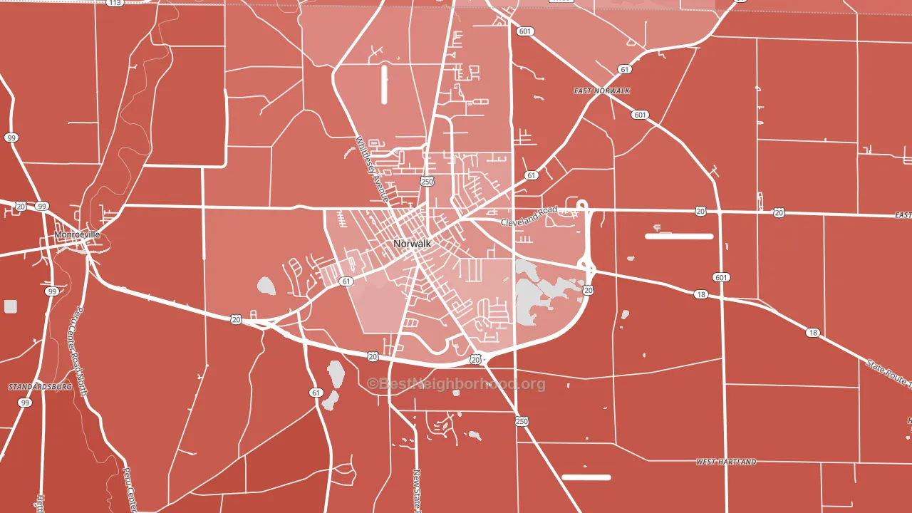 44857, OH block-group political-lean map