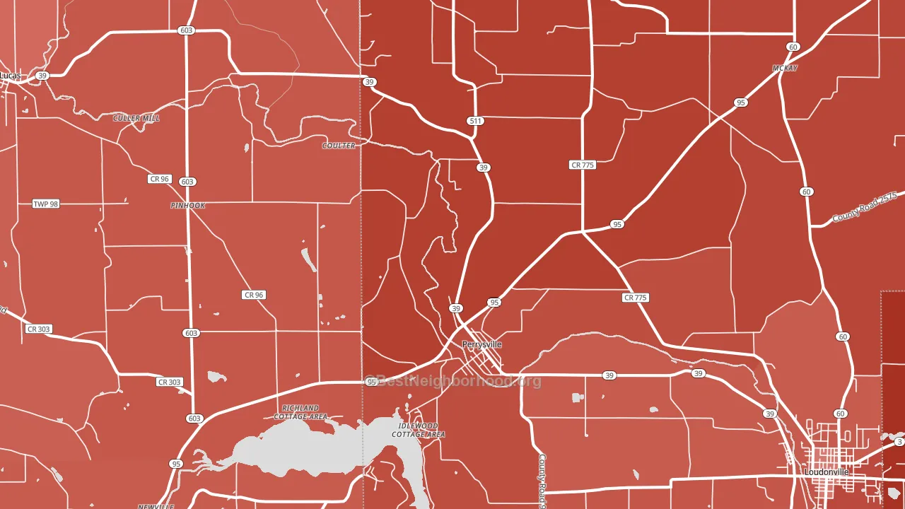 44864, OH block-group political-lean map