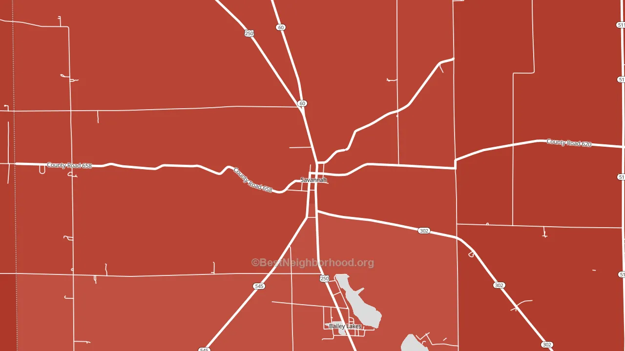 44874, OH block-group political-lean map