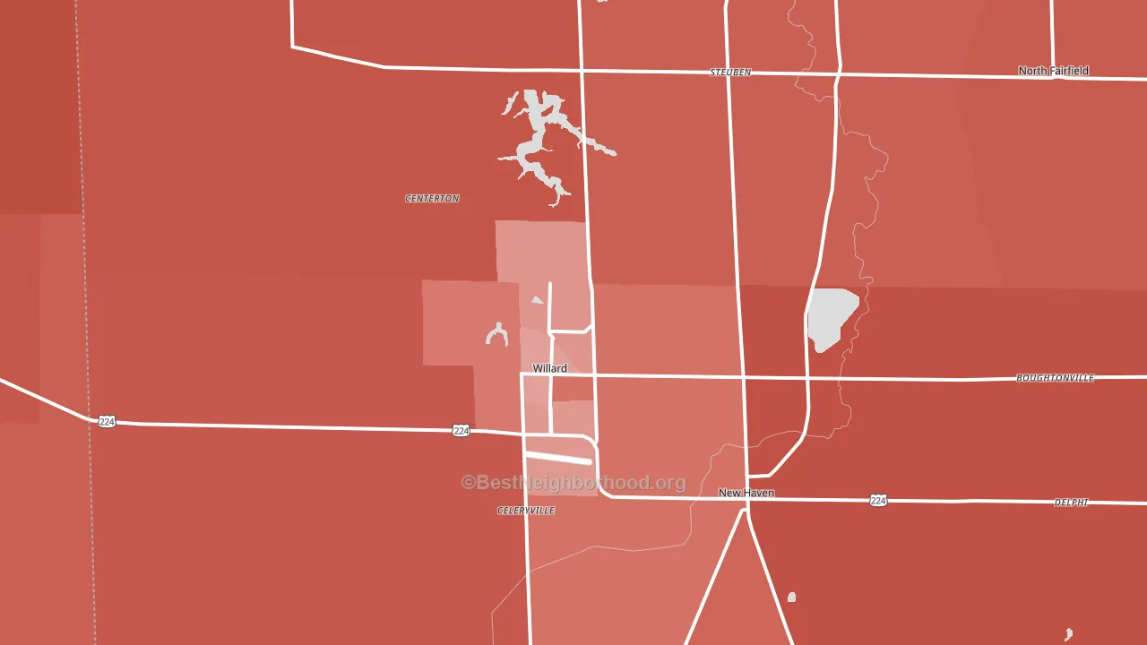 44890, OH block-group political-lean map