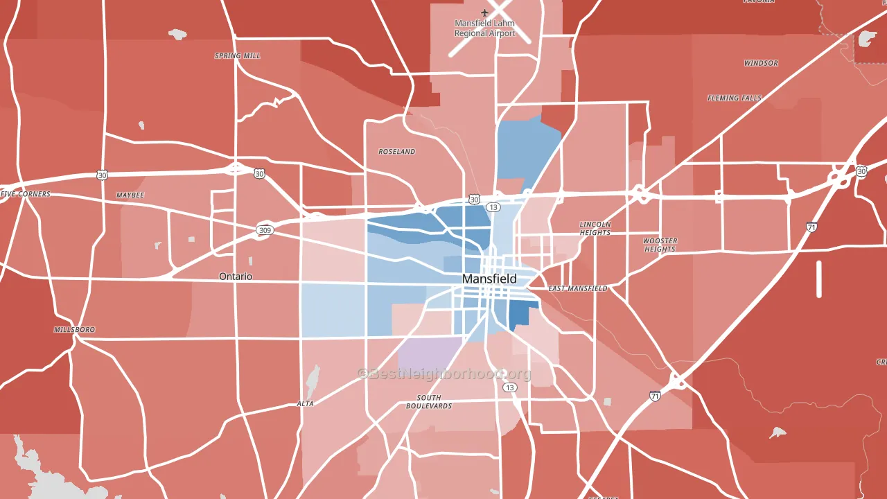 44903, OH block-group political-lean map