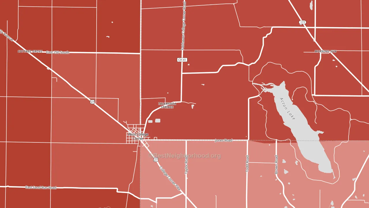 45003, OH block-group political-lean map