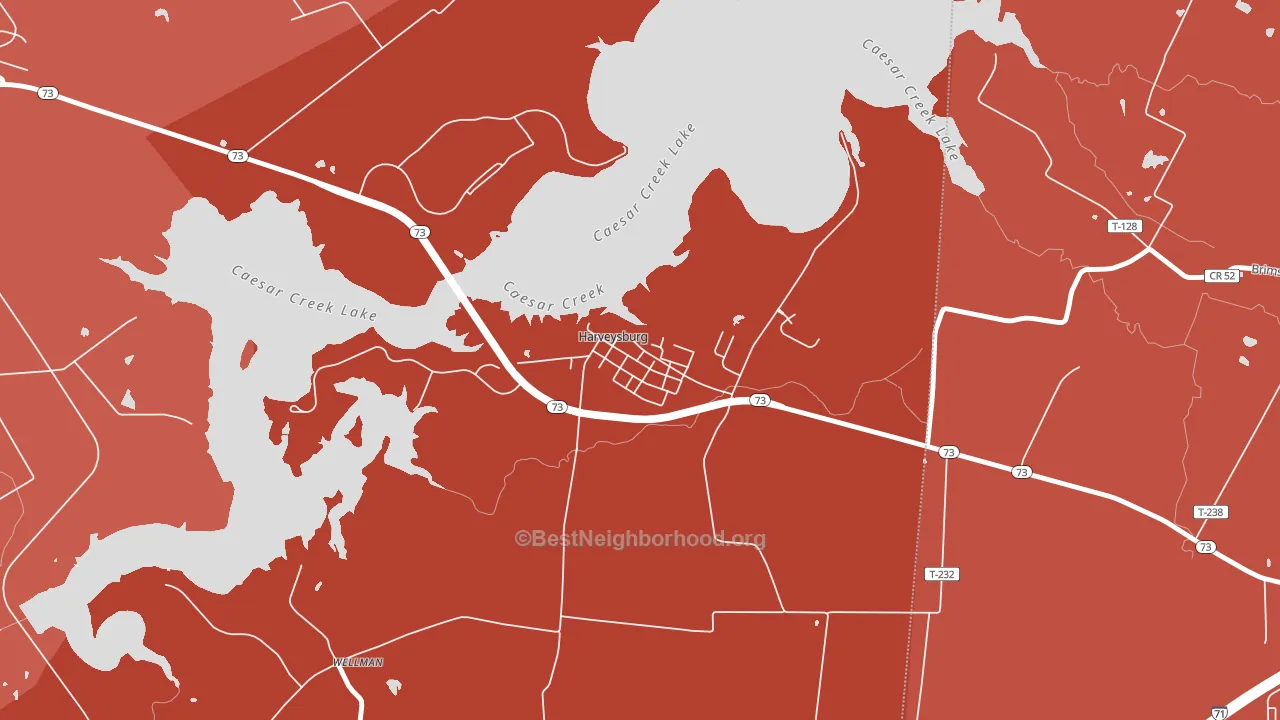 45032, OH block-group political-lean map