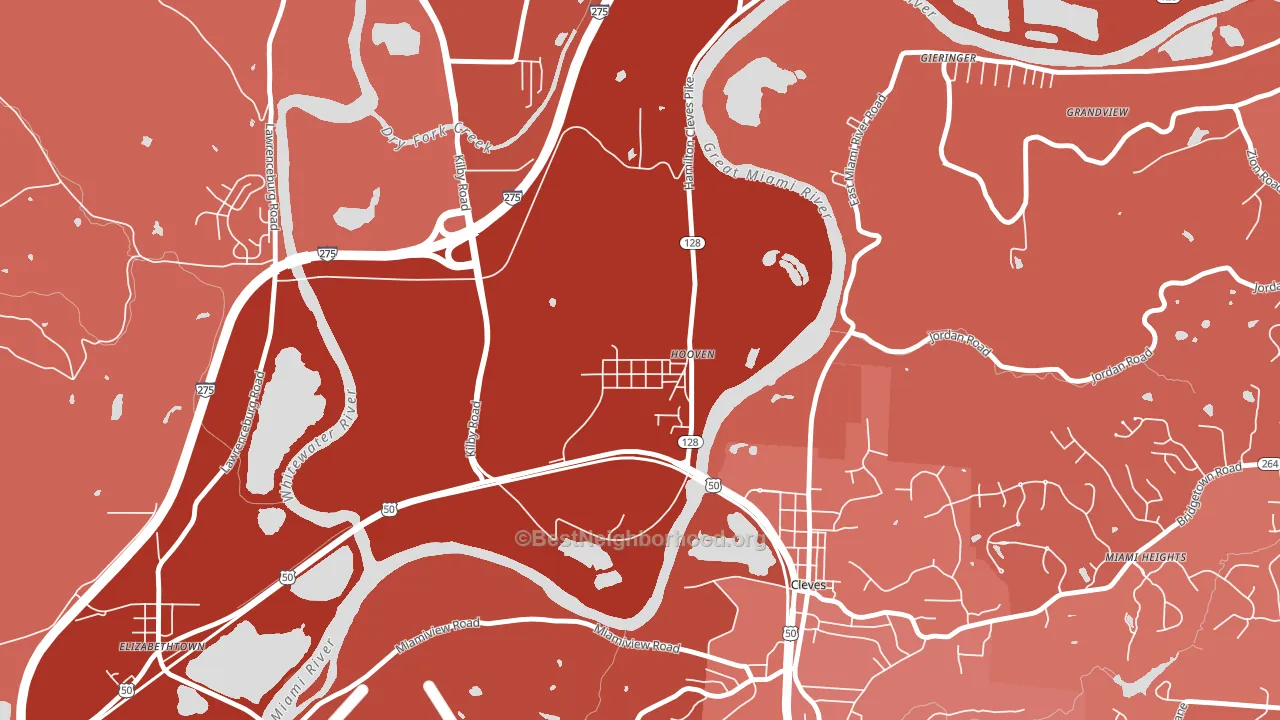 45033, OH block-group political-lean map
