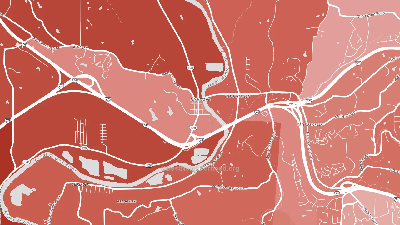 45041, OH block-group political-lean map