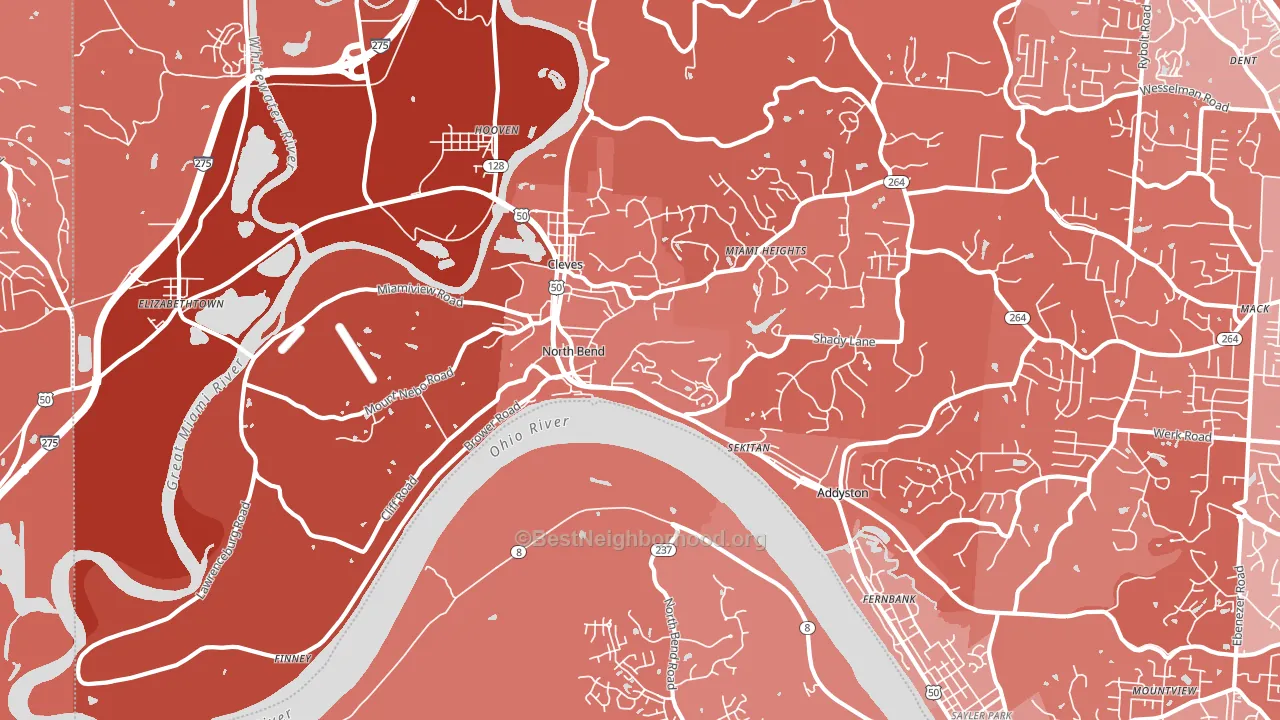 45052, OH block-group political-lean map