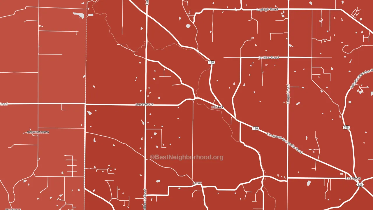 45053, OH block-group political-lean map