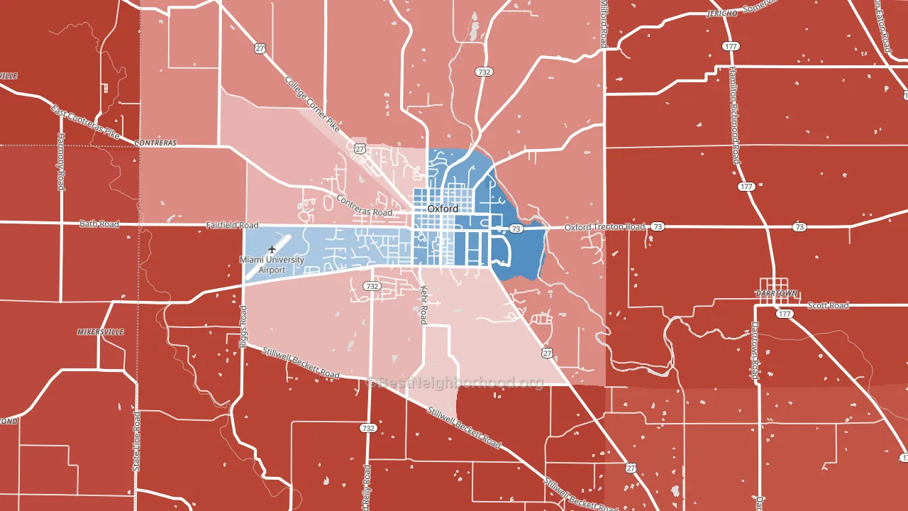45056, OH block-group political-lean map