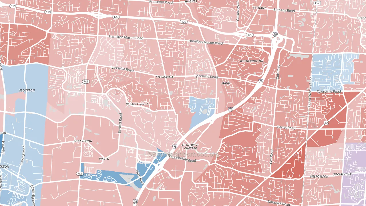 45069, OH block-group political-lean map