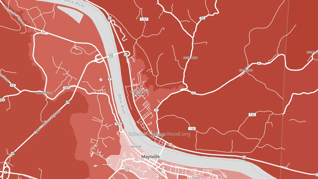 45101, OH block-group political-lean map