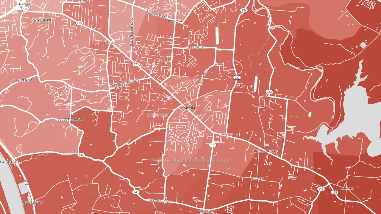 45102, OH block-group political-lean map