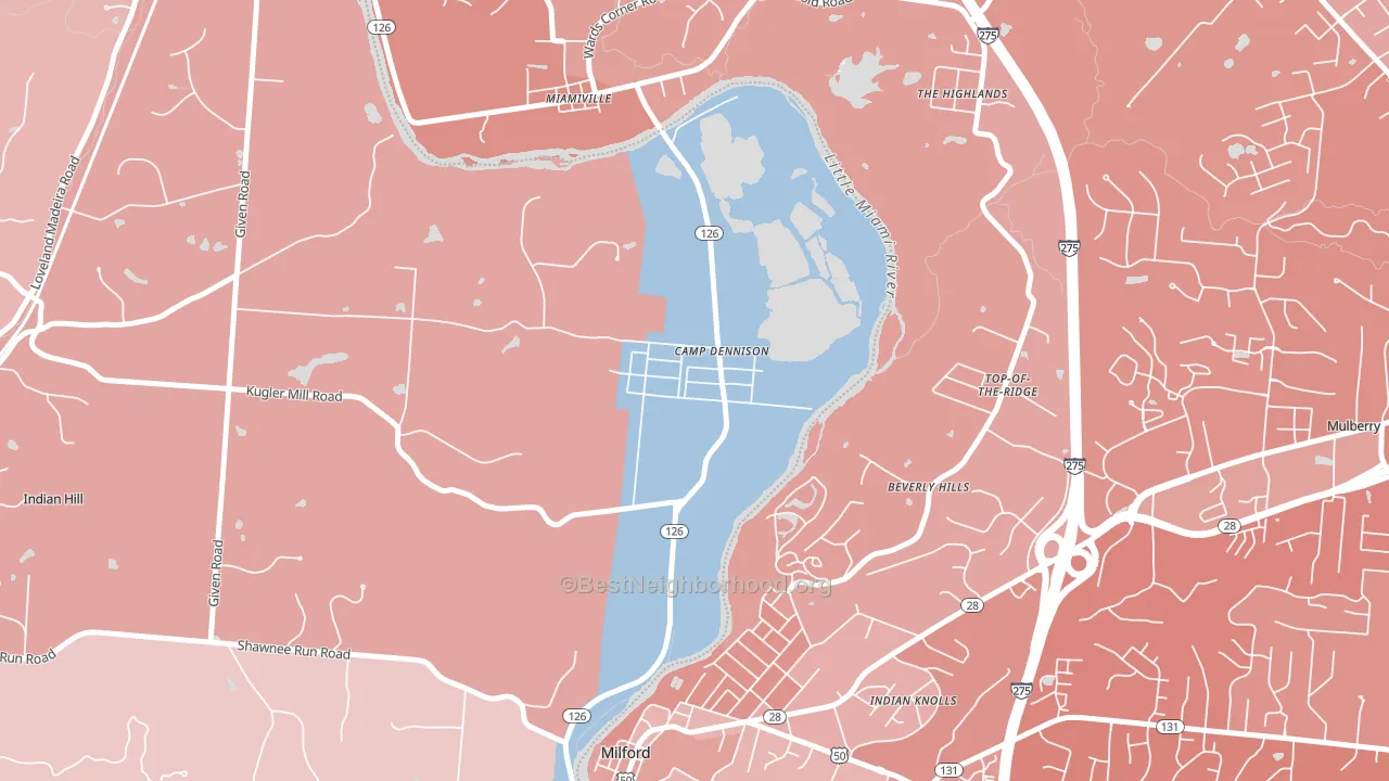 45111, OH block-group political-lean map
