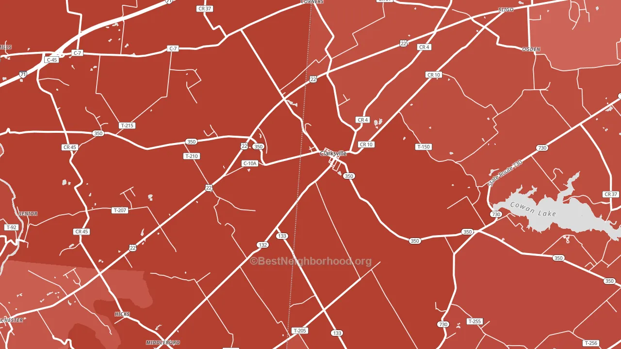 45113, OH block-group political-lean map