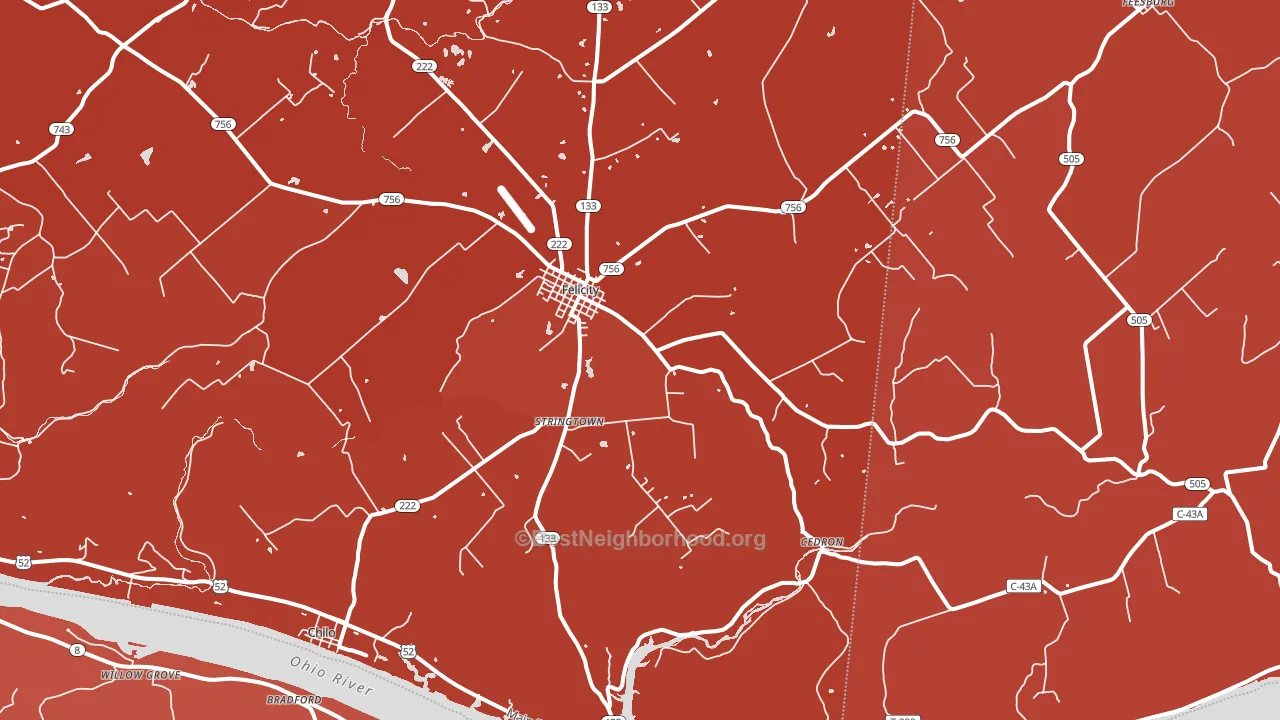 45120, OH block-group political-lean map