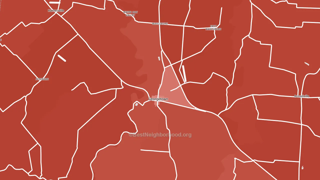 45121, OH block-group political-lean map