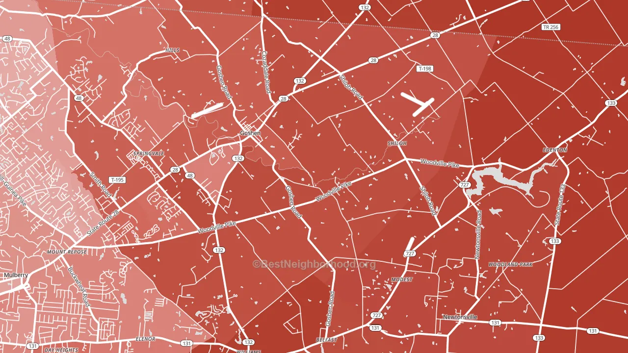 45122, OH block-group political-lean map