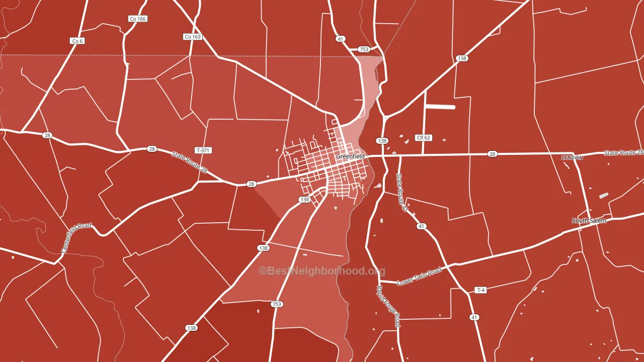 45123, OH block-group political-lean map