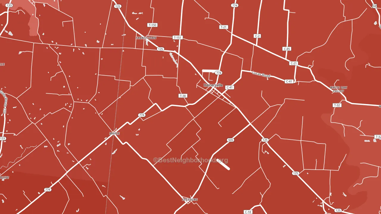 45130, OH block-group political-lean map