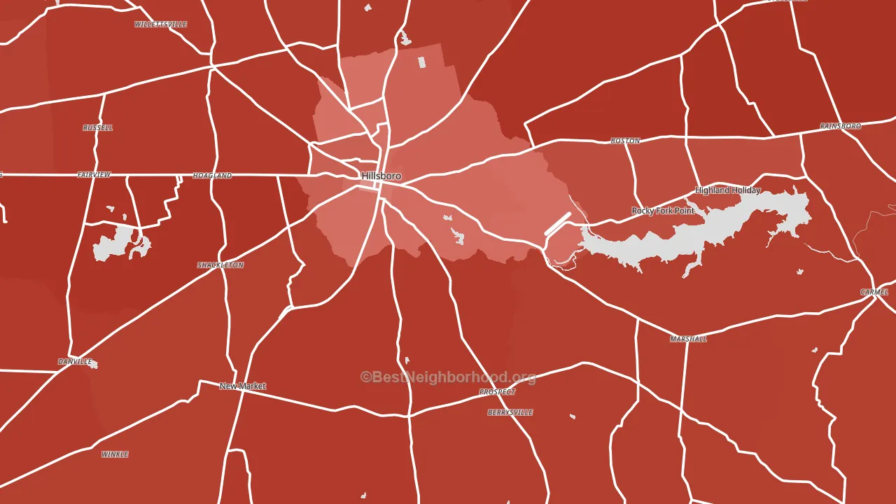 45133, OH block-group political-lean map