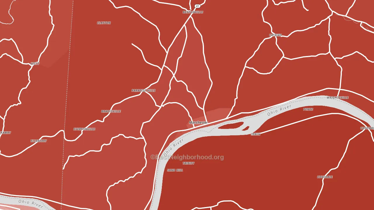45144, OH block-group political-lean map