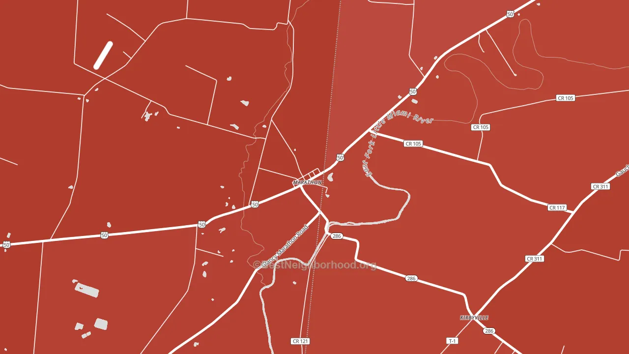 45145, OH block-group political-lean map
