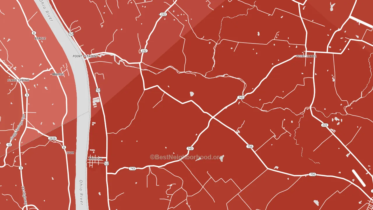 45153, OH block-group political-lean map