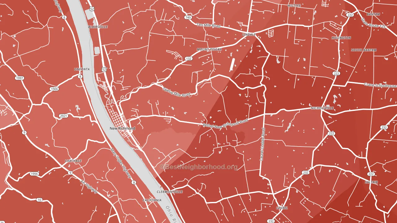 45157, OH block-group political-lean map