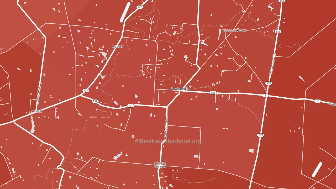 45158, OH block-group political-lean map