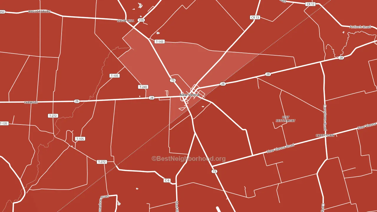 45159, OH block-group political-lean map