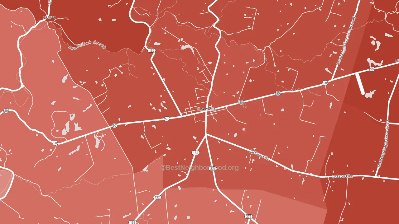 45160, OH block-group political-lean map