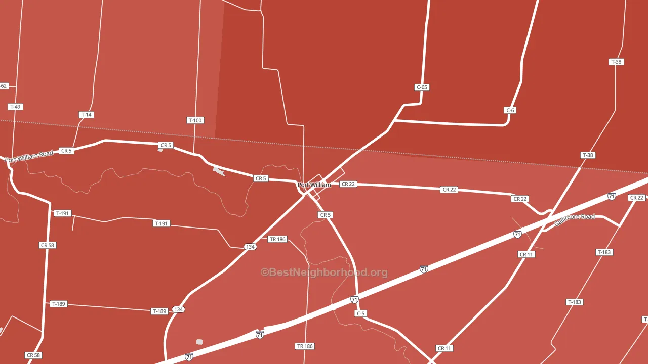 45164, OH block-group political-lean map